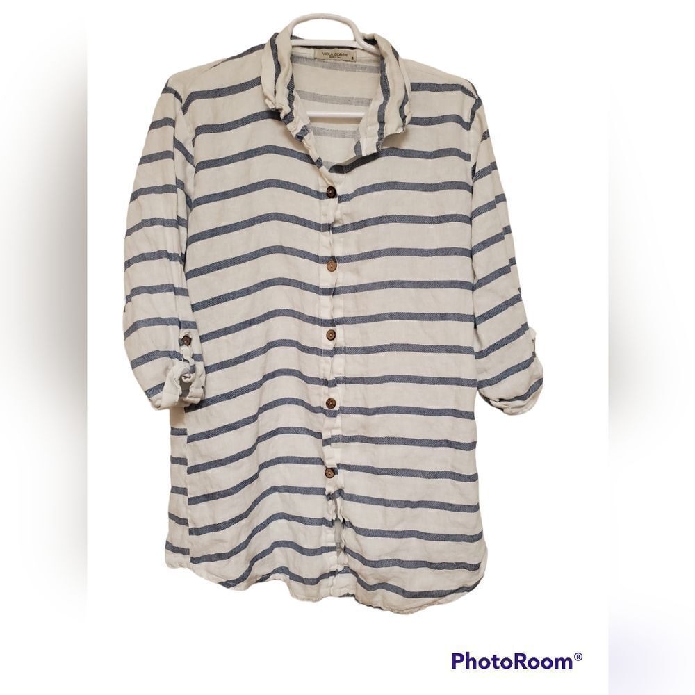 Striped Button-Up Blouse